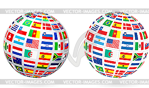 Flag globe sphere - vector image