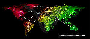 World map. Concept communication - vector image