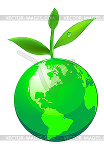 Green globe - vector clipart