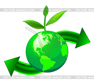 Green globe - vector clip art