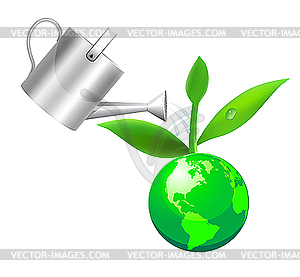 Green globe - vector image