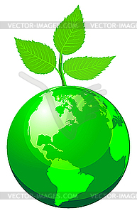 Green globe - vector clipart