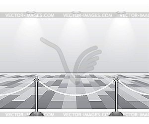 Empty white room with lamp - vector image