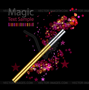 Beautiful magic background with wand - vector EPS clipart