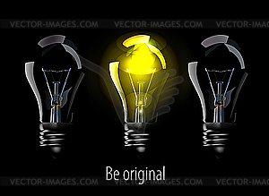 Realistic lamps - color vector clipart