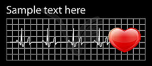 Heart cardiogram - vector clip art