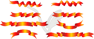 Set of red banners - vector clipart