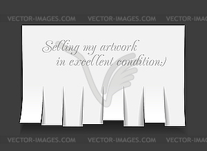 Blank advertisement with cut slips - vector clipart