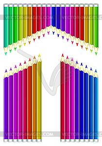 Aroow from colored pencils - vector image