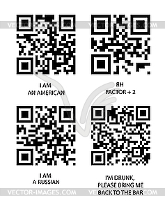 Set of Qr and bbm codes - vector image