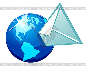 Mail in globe - vector image