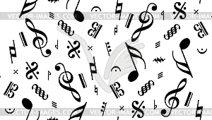 Music note seamless - vector clip art