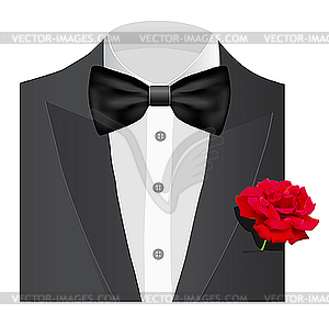 Bow tie with rose - vector clipart