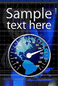 Speedometer in form globe - vector clipart