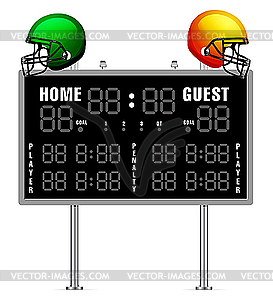 Scoreboard and Helmets - vector clipart