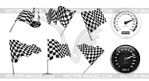 Checkered Flags set - royalty-free vector image
