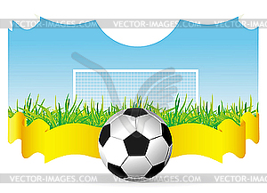 Soccer ball and gate - vector clip art