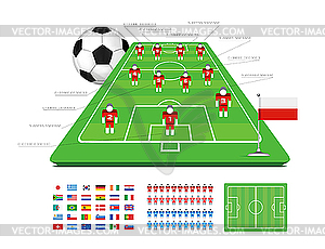 Футбол Тактический комплект - векторная иллюстрация