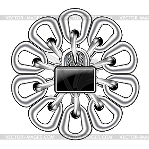 Metal chain and lock - stock vector clipart