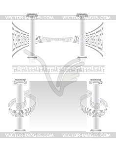 Ionic Column with Greek key pattern - vector image