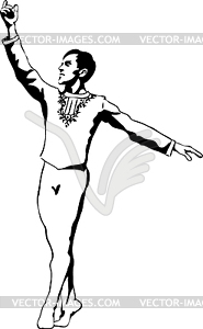 Sketch male ballet dancer standing in pose - vector image