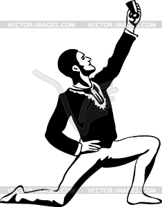 Sketch male ballet dancer standing in pose - vector clipart