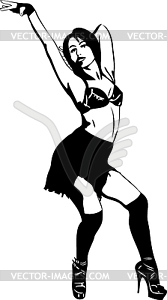 Sketch of girl that dances erotic dance - vector image