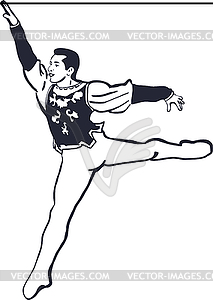 Sketch of dancer on wing dance - vector image