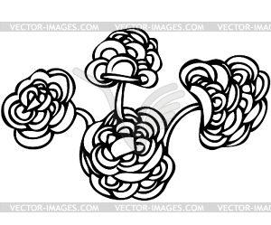 Plants is three abstract flowering flowers - vector image