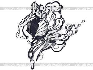 Abstract graphic design in black and white - vector clipart