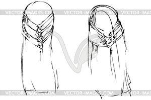 Woman hair-do for long hair kind with behind - vector clipart