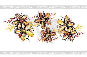 Sketch of buds blossoming out colors - vector clipart