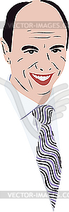 Bald man in tie - vector image