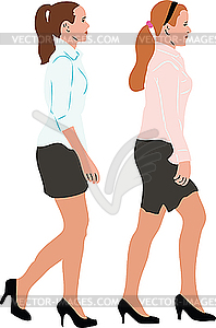 Две девушки - изображение в векторном формате