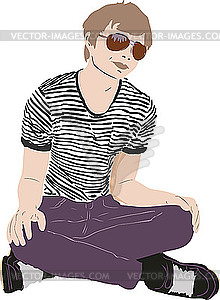 Guy in glasses - vector clipart
