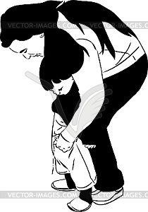 Boy and mom - vector image