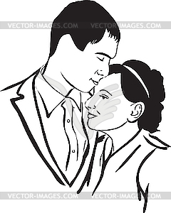 Girl and guy - vector clip art