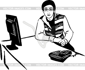 Guy with glasses - vector clipart