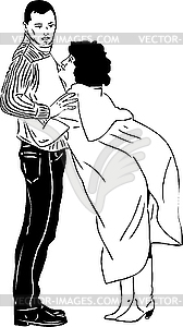 She clung to him and he did not want - vector clipart