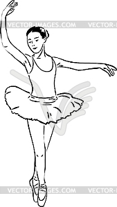 Ballerina dancing on pointes - vector image