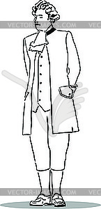 Man in an old suit - vector image