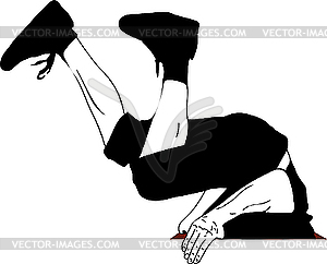 Legs sticking out of box - royalty-free vector clipart