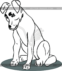 Dog sitting - vector image