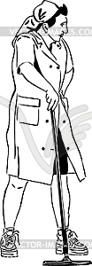 Woman with mop cleaner - vector image