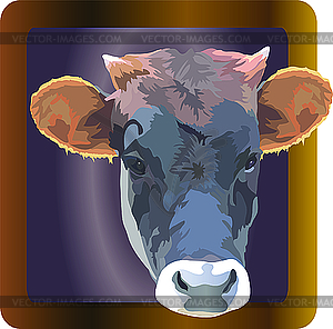 Cowof pet in frame - vector EPS clipart