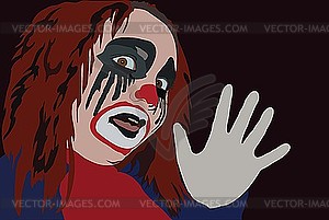  clown with frightful gimom - vector clipart