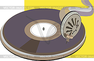 Образа старого диска, винил на фонограф - векторный клипарт EPS