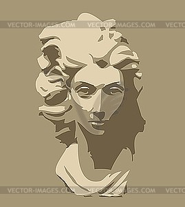 Marble sculpture of woman head - vector image