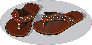  summer shoe of sandal in pea - vector clipart