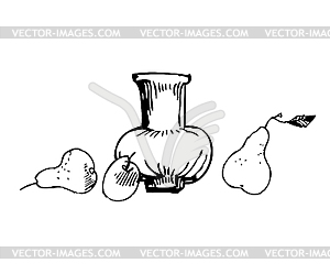  still life with pear - vector clipart